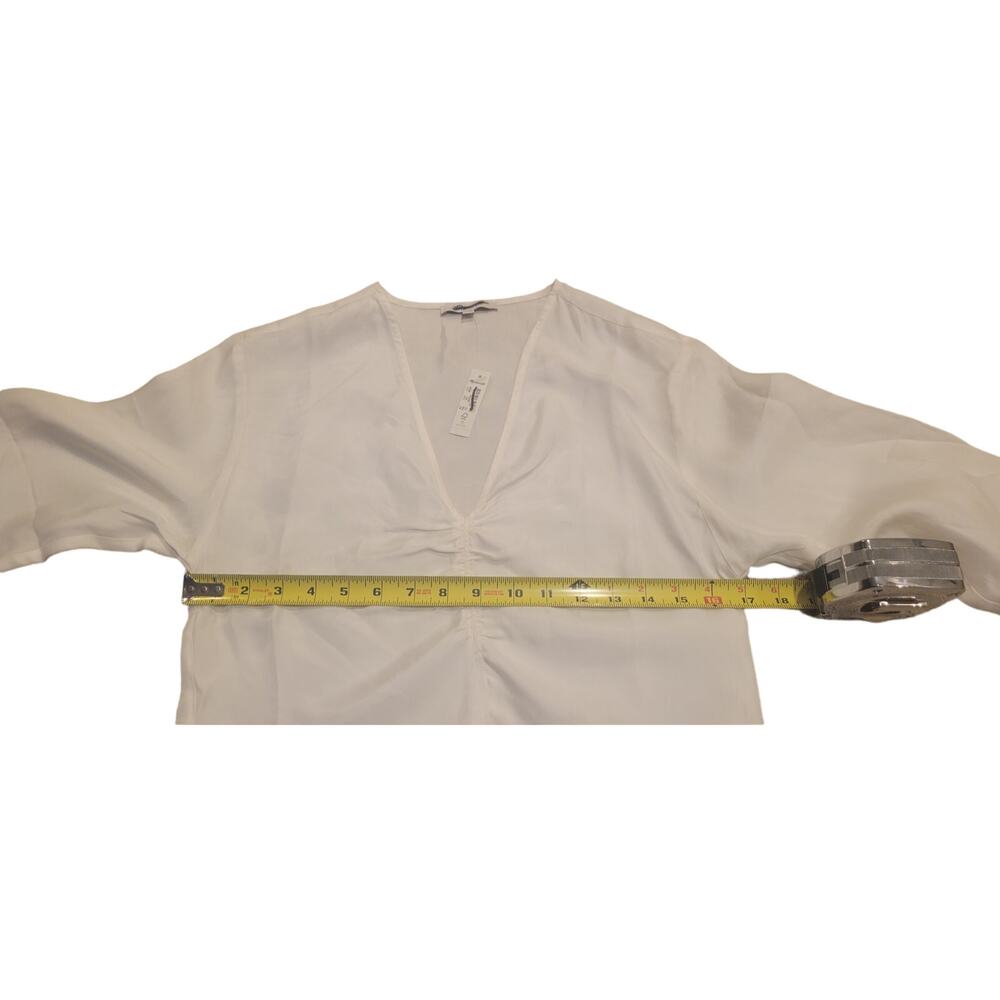 NWT Brushed Ruched-Front Top White Size 2 Retail $88 - Picture 4 of 5